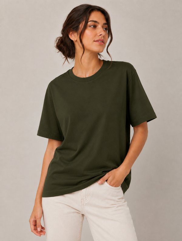 Unisex Oversized Classic T-Shirt-Olive Green
