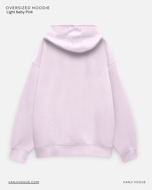 Unisex Oversized Hoodie-Light Baby Pink — alternate view