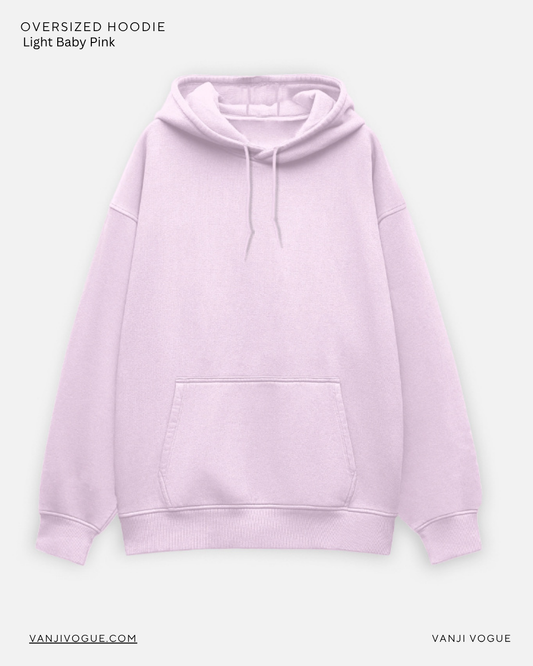 Unisex Oversized Hoodie-Light Baby Pink