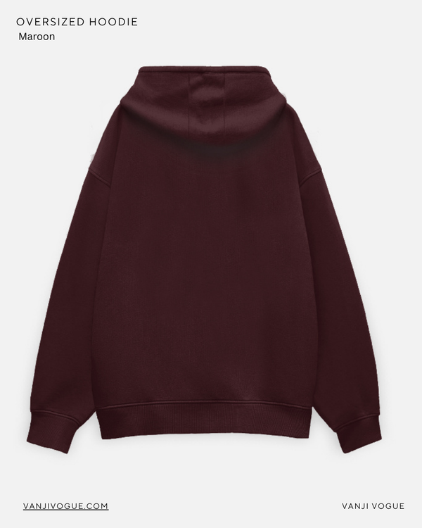 Unisex Oversized Hoodie-Maroon — alternate view