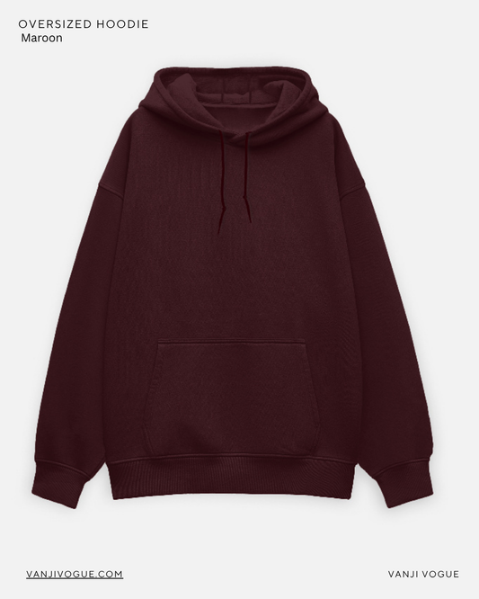 Unisex Oversized Hoodie-Maroon