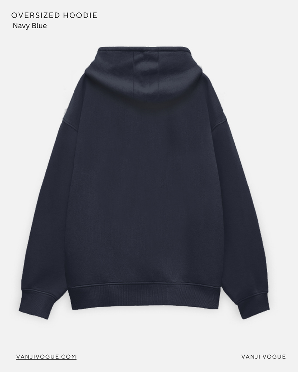 Unisex Oversized Hoodie-Navy Blue — alternate view