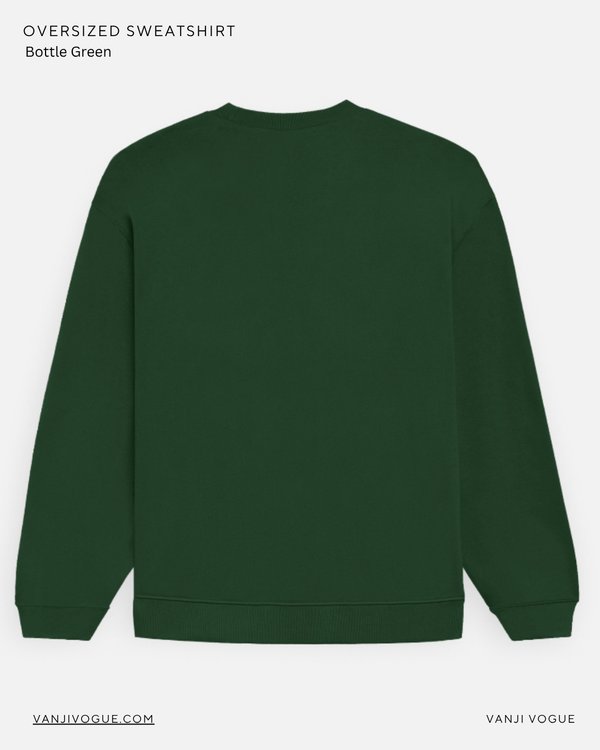 Unisex Oversized Sweatshirt-Bottle Green — alternate view