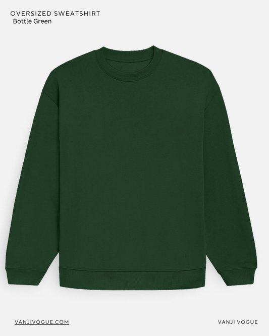 Unisex Oversized Sweatshirt-Bottle Green