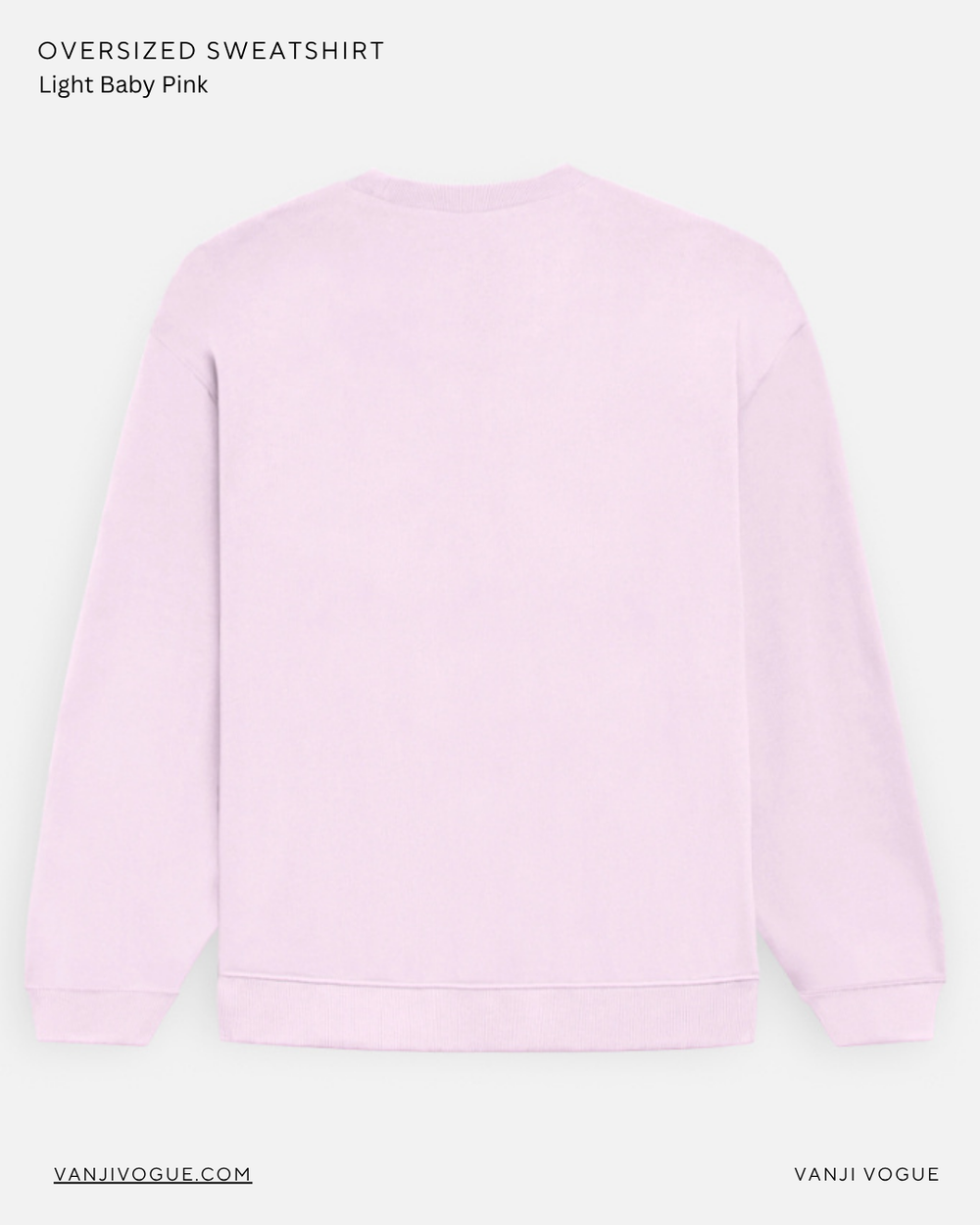 Unisex Oversized Sweatshirt-Light Baby Pink - view 2