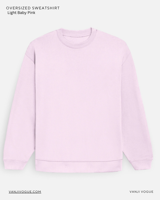 Unisex Oversized Sweatshirt-Light Baby Pink