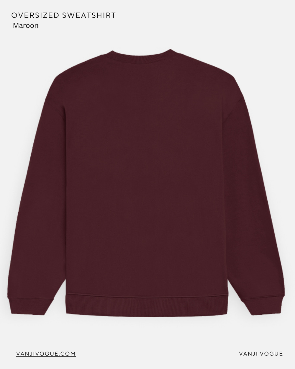 Unisex Oversized Sweatshirt-Maroon - view 2