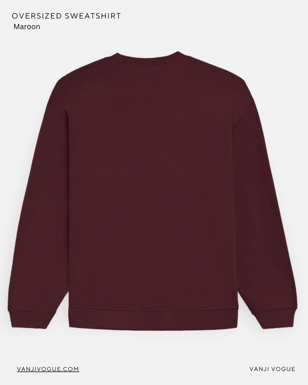 Unisex Oversized Sweatshirt-Maroon — alternate view