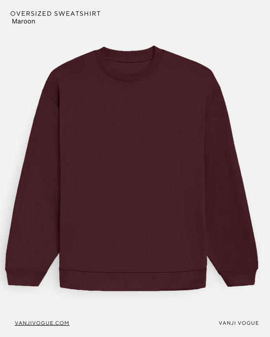 Unisex Oversized Sweatshirt-Maroon