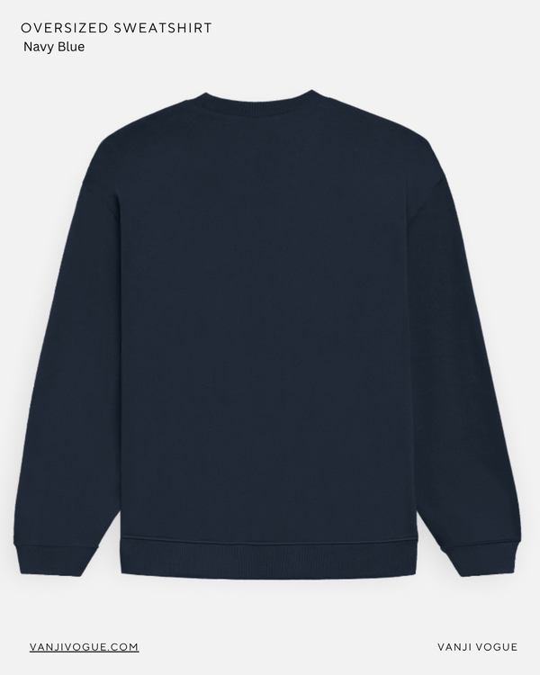 Unisex Oversized Sweatshirt-Navy Blue — alternate view