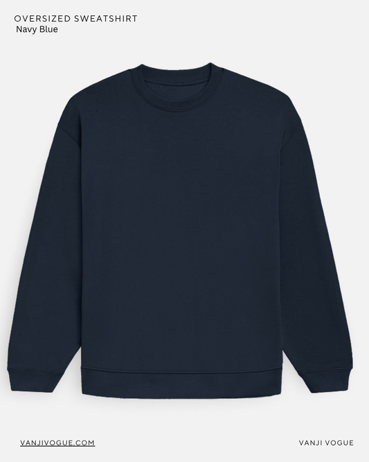 Unisex Oversized Sweatshirt-Navy Blue