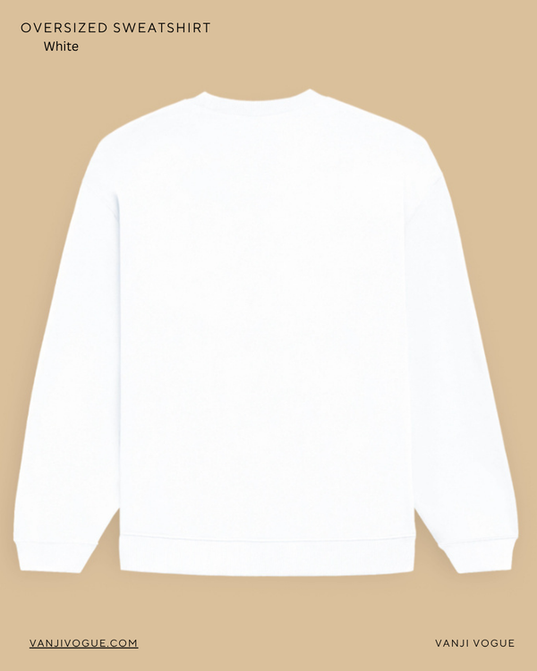 Unisex Oversized Sweatshirt-White — alternate view