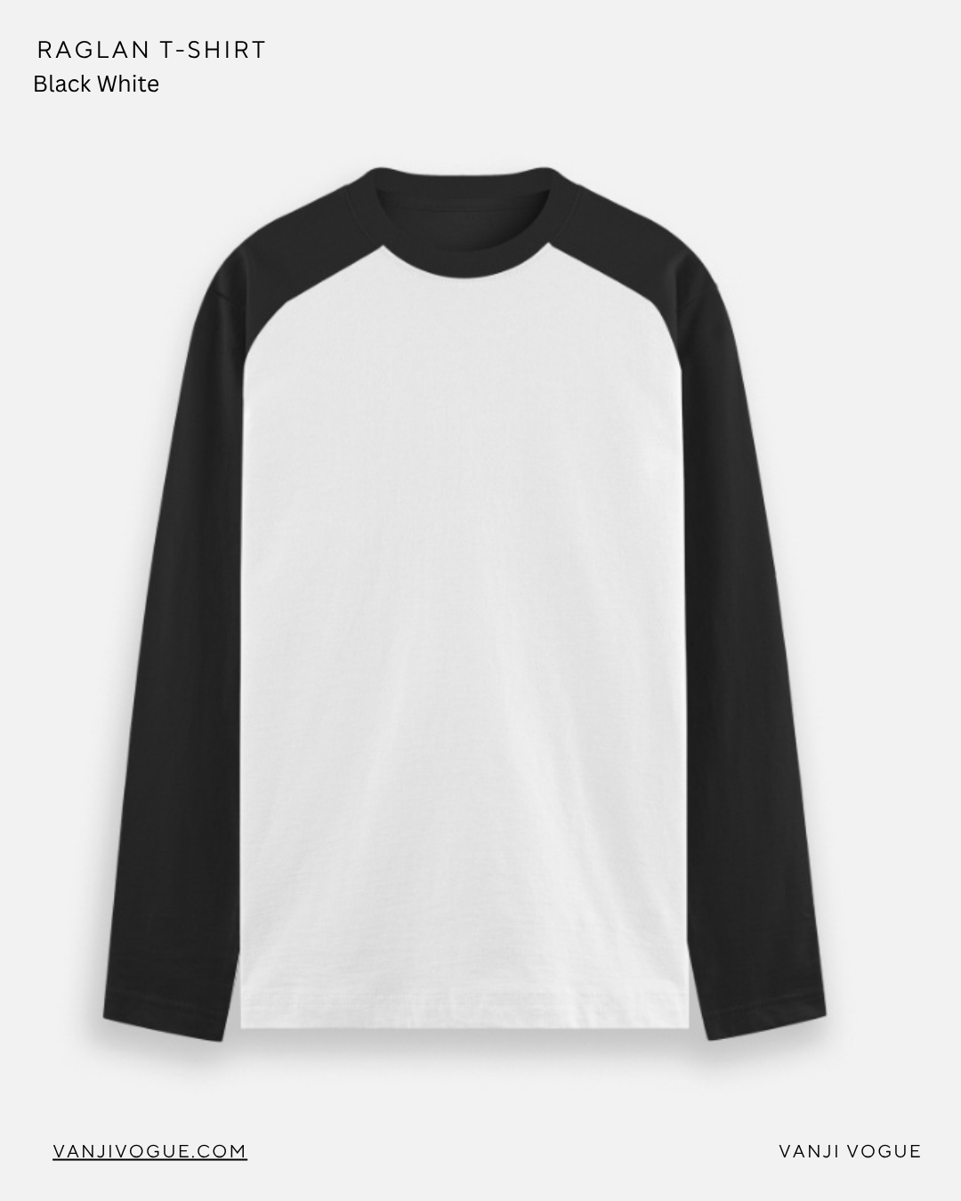Raglan T-Shirt-Black White