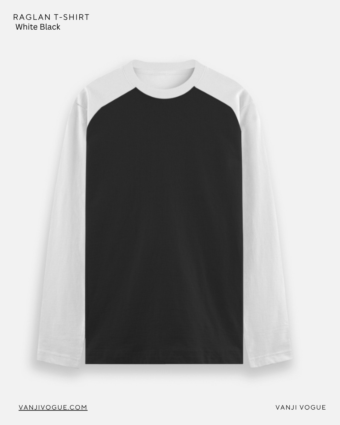 Raglan T-Shirt-White Black