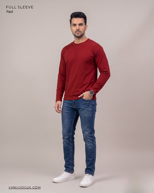 Full Sleeve T-Shirt-Red