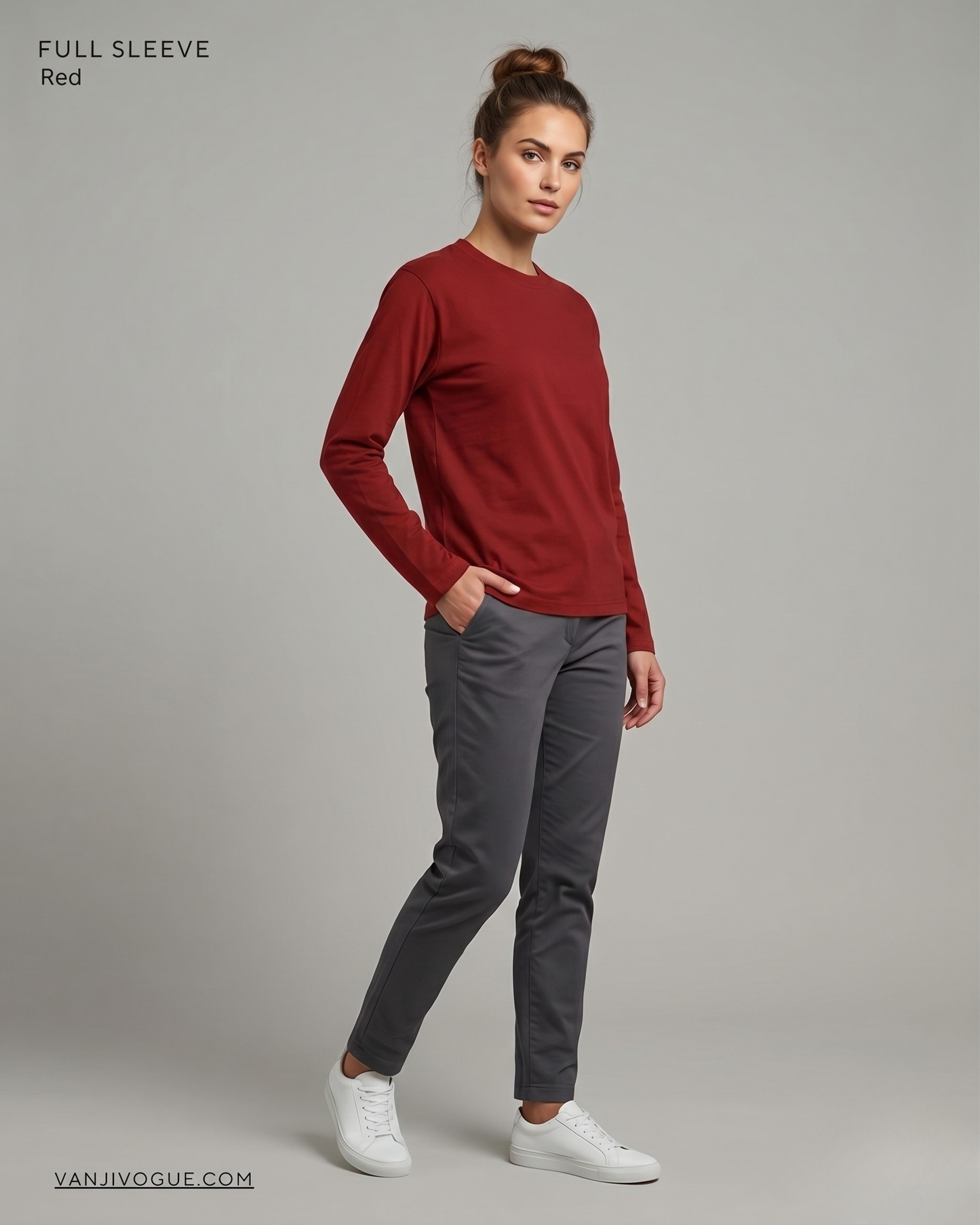 Full Sleeve T-Shirt-Red