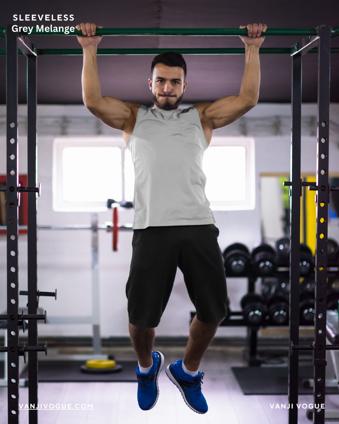 Men's Sleeveless T-Shirt-Grey Melange