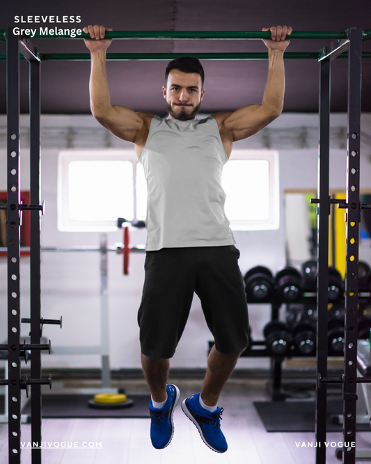 Men's Sleeveless T-Shirt-Grey Melange