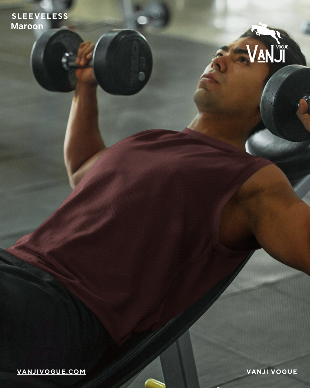 Men's Sleeveless T-Shirt-Maroon