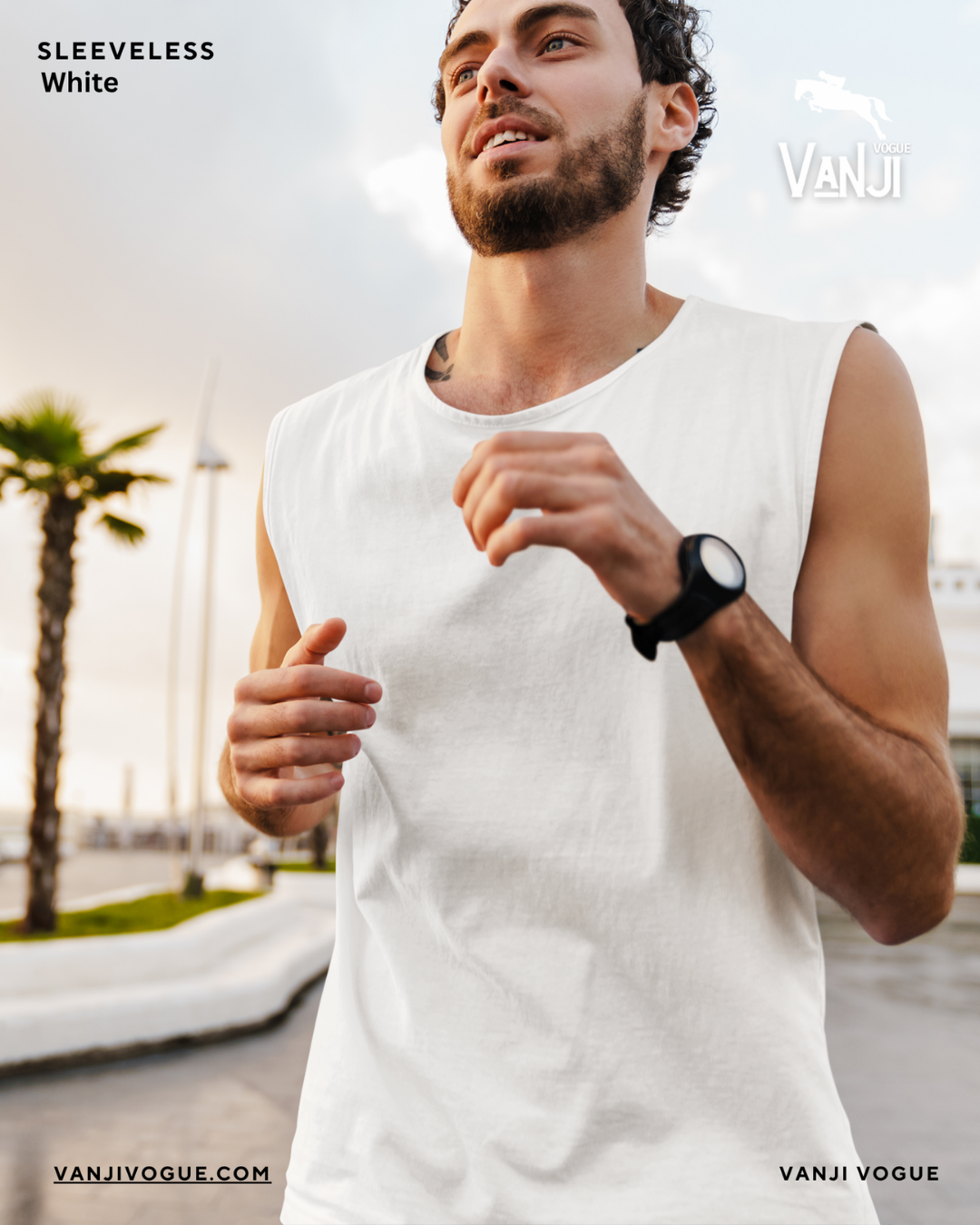 Men's Sleeveless T-Shirt-White