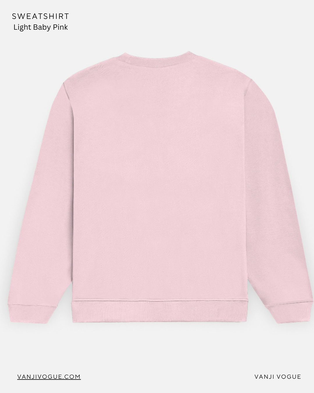 Unisex Sweatshirt-Light Baby Pink