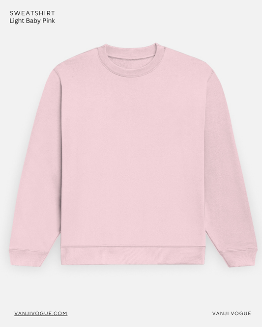 Unisex Sweatshirt-Light Baby Pink