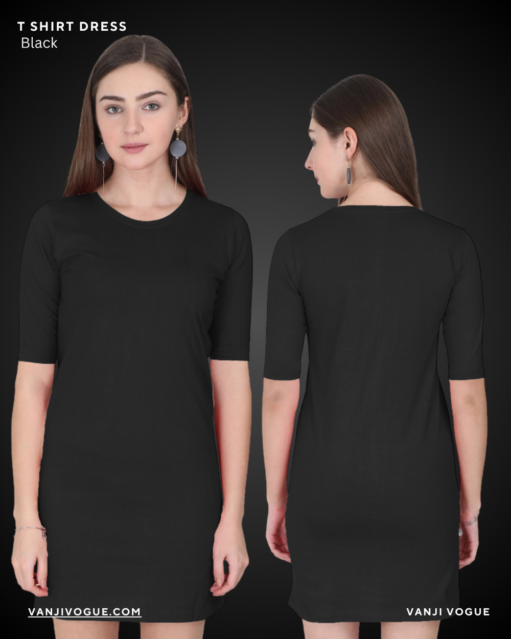 T-Shirt Dress-Black - view 1