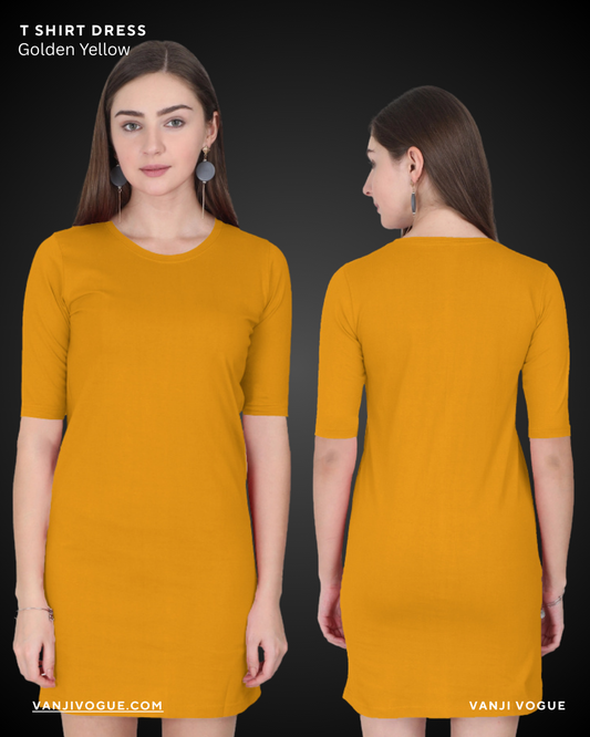 T-Shirt Dress-Golden Yellow