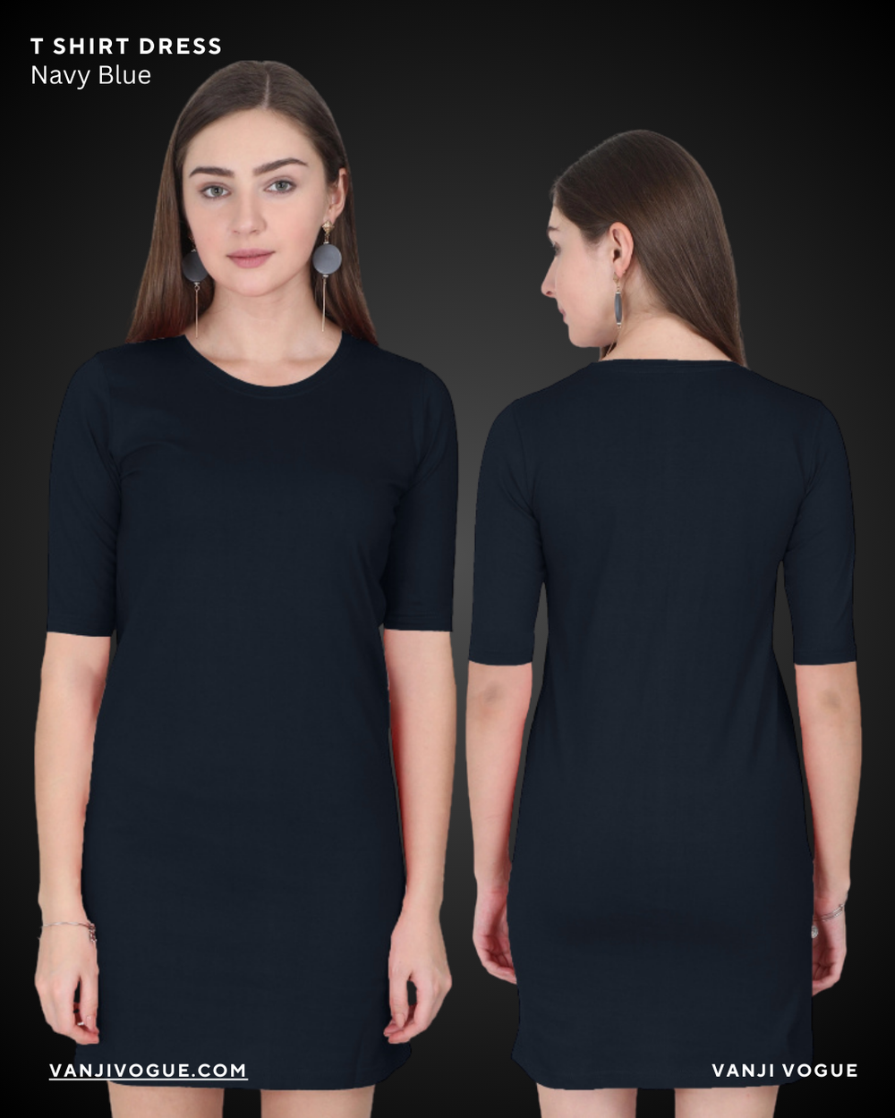 T-Shirt Dress-Navy blue - view 1