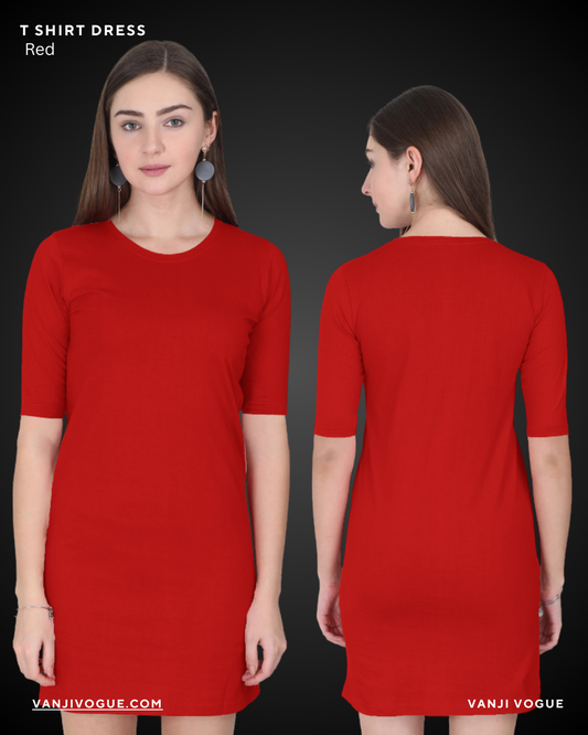 T-Shirt Dress-Red