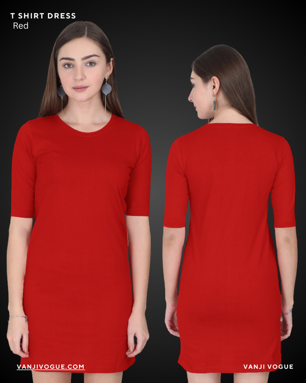 T-Shirt Dress-Red