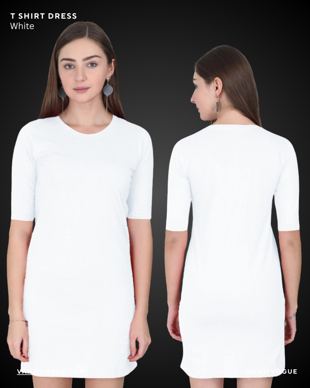 T-Shirt Dress-White - view 1