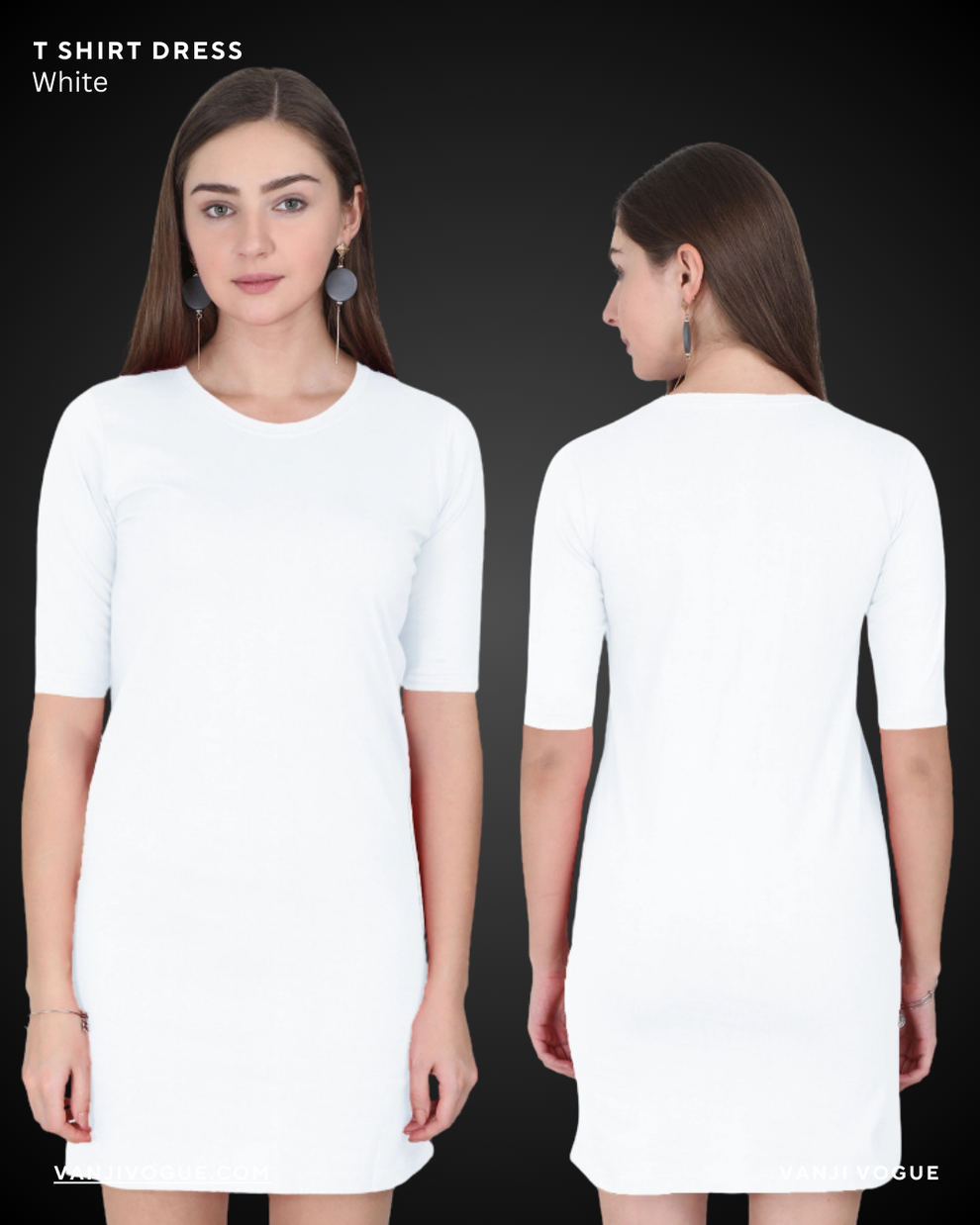 T-Shirt Dress-White – Vanji Vogue