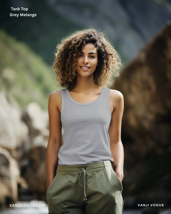 Women's Tank Top-Grey Melange
