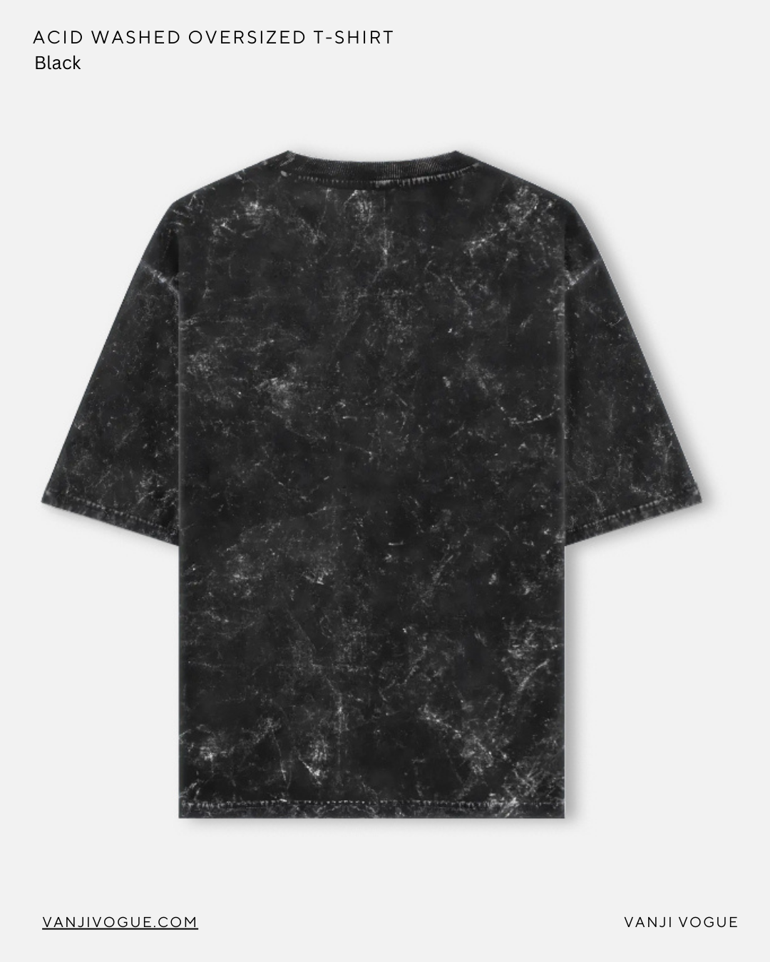 Unisex Acid Washed Oversized Tee- Black