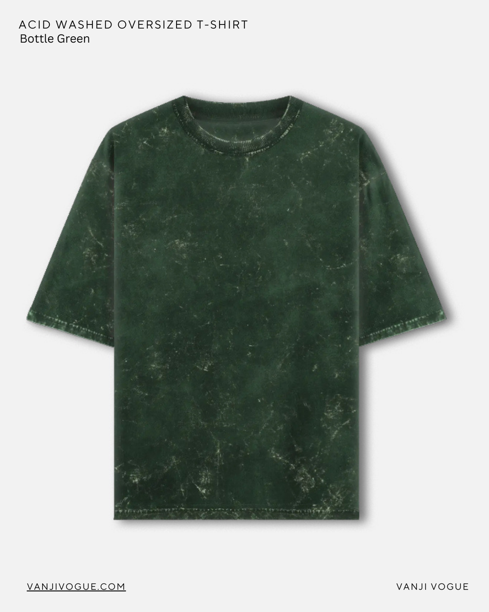 Unisex Acid Washed Oversized Tee-Bottle Green - view 1