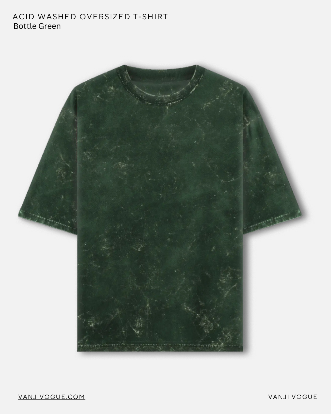 Unisex Acid Washed Oversized Tee-Bottle Green