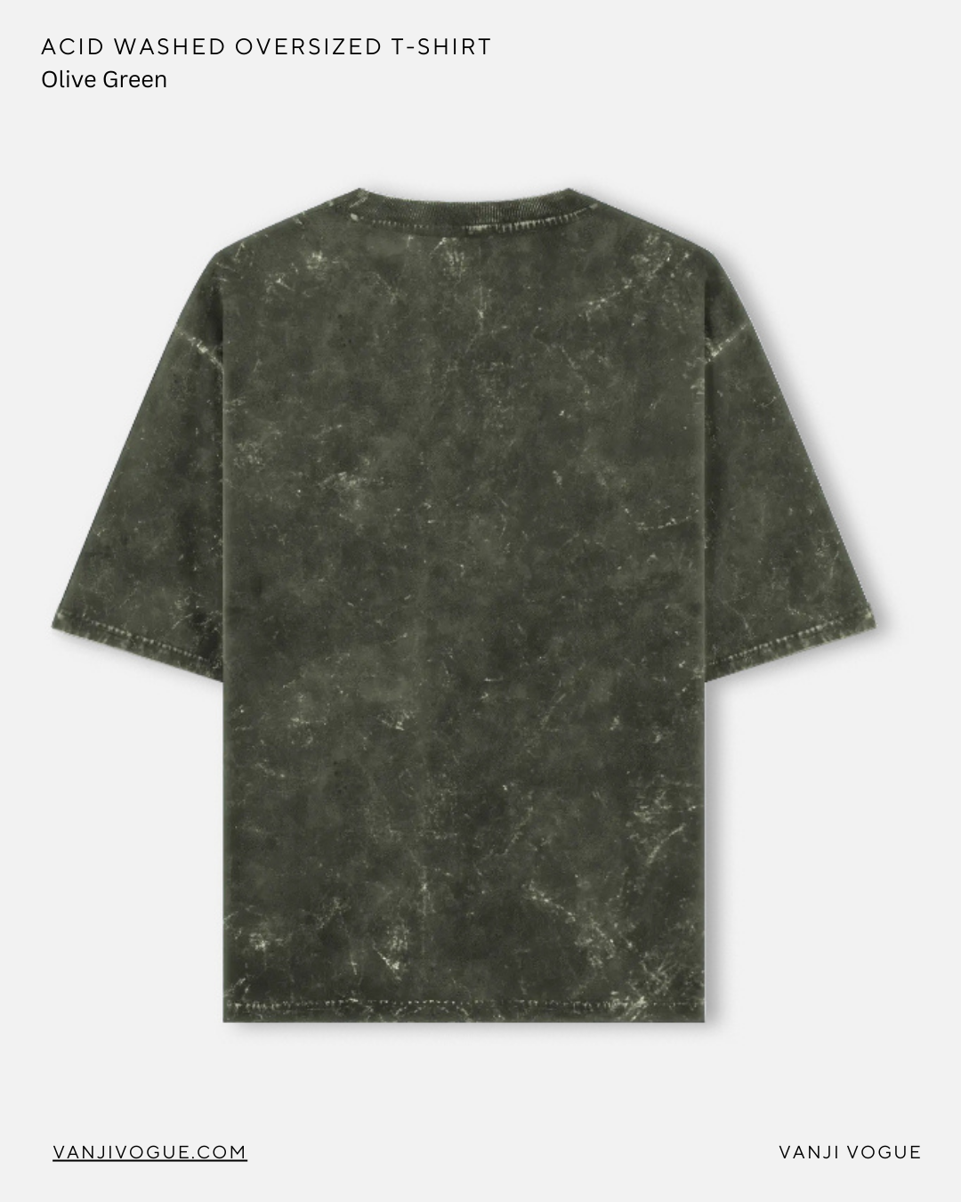 Unisex Acid Washed Oversized Tee - Olive Green