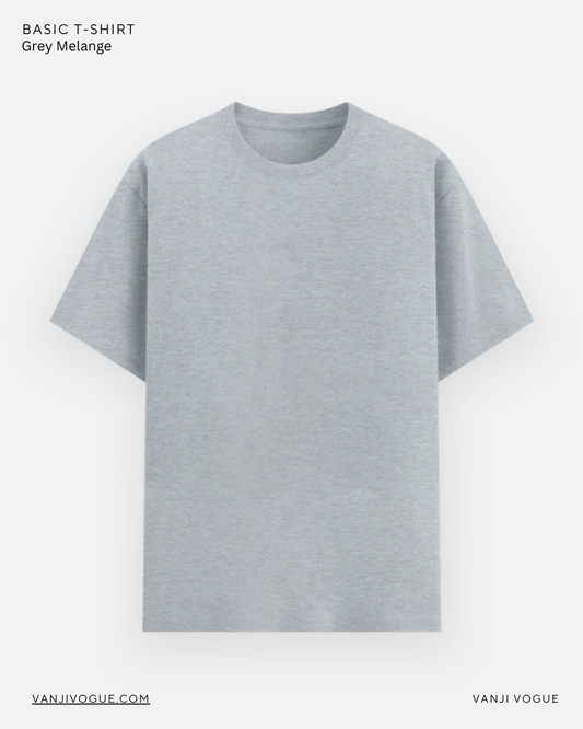 Unisex Basic T-Shirt- Grey Melange