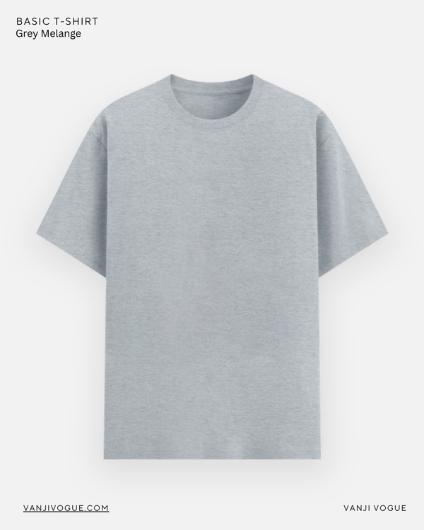 Unisex Basic T-Shirt- Grey Melange