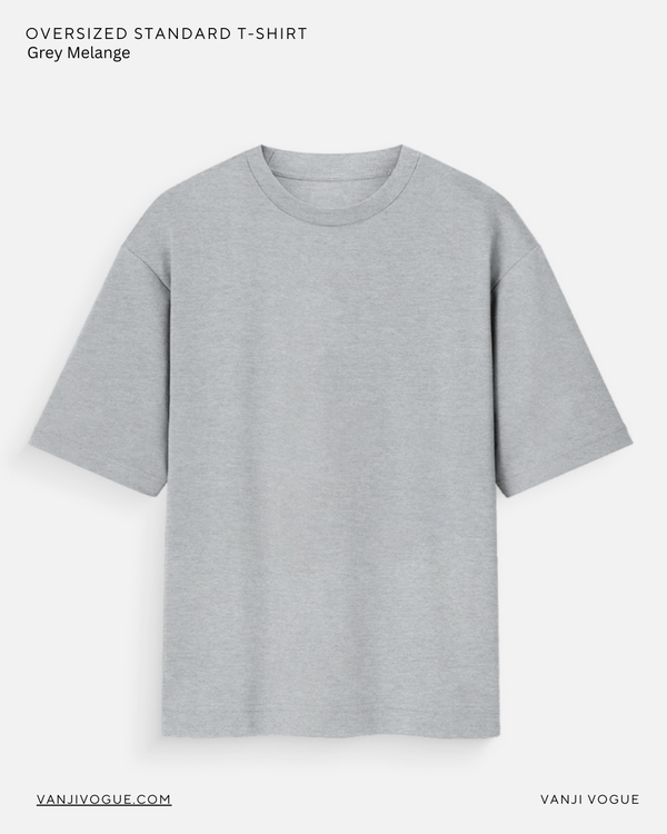 Unisex Oversized Standard T-Shirt - Grey Melange