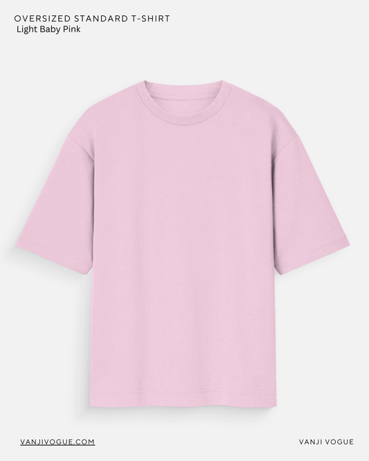 Unisex Oversized Standard T-Shirt - Light Baby Pink