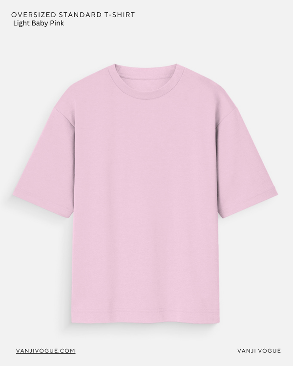 Unisex Oversized Standard T-Shirt - Light Baby Pink