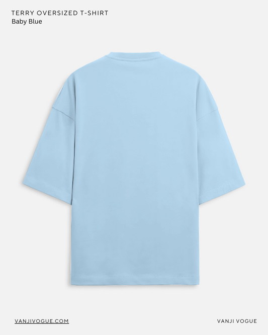 Unisex Terry Oversized Tee - Baby Blue