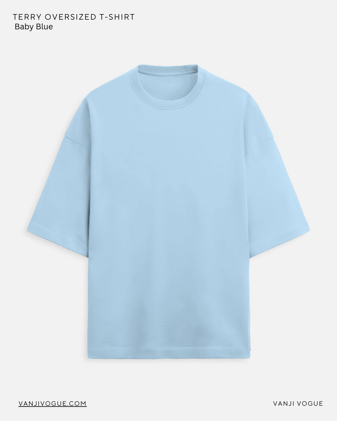 Unisex Terry Oversized Tee - Baby Blue