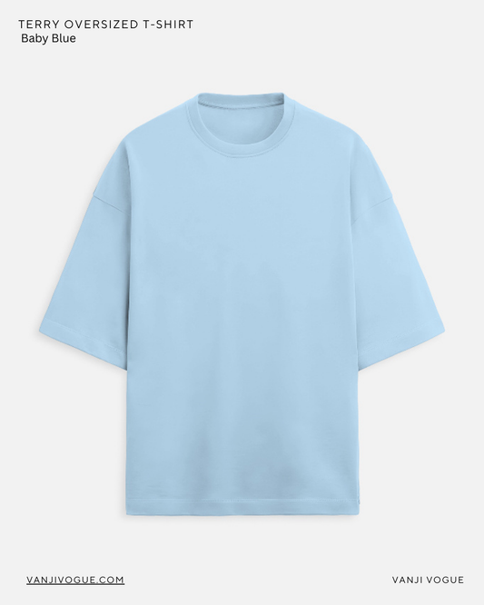 Unisex Terry Oversized Tee - Baby Blue