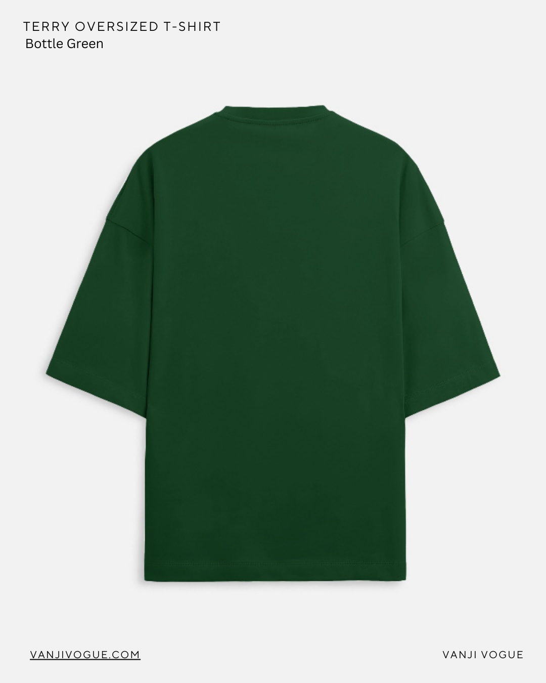 Unisex Terry Oversized Tee - Bottle Green