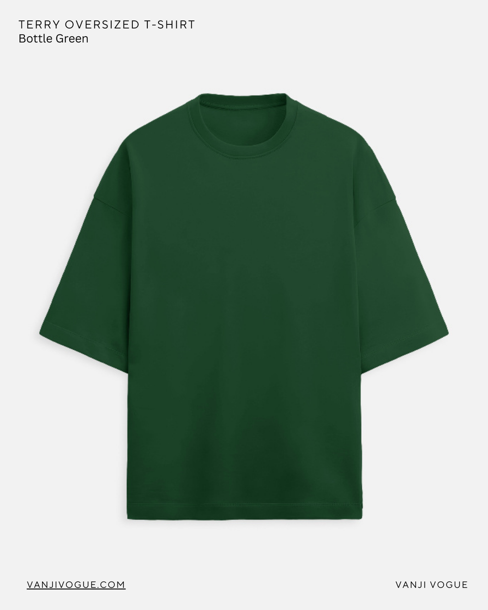 Unisex Terry Oversized Tee - Bottle Green - view 1