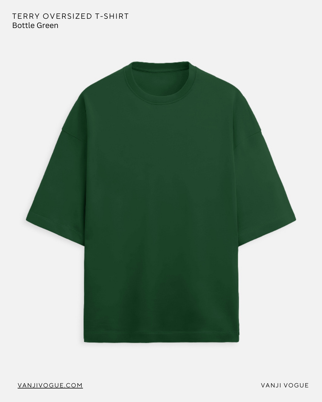 Unisex Terry Oversized Tee - Bottle Green