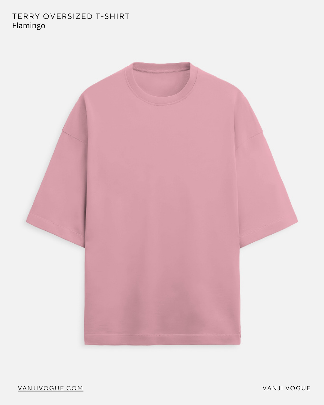 Unisex Terry Oversized Tee - Flamingo